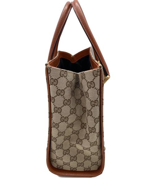 GUCCI（グッチ）GUCCI (グッチ) トートバッグ ベージュ×ブラウンの古着・服飾アイテム