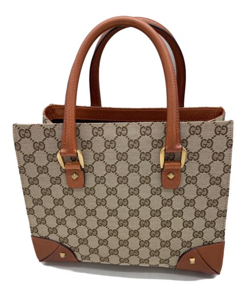 GUCCI（グッチ）GUCCI (グッチ) トートバッグ ベージュ×ブラウンの古着・服飾アイテム