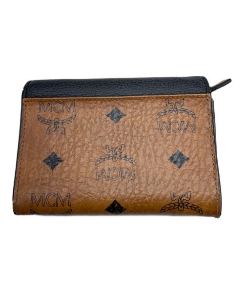MCM（エムシーエム）MCM (エムシーエム) 3つ折り財布 ブラウン×ブラックの古着・服飾アイテム