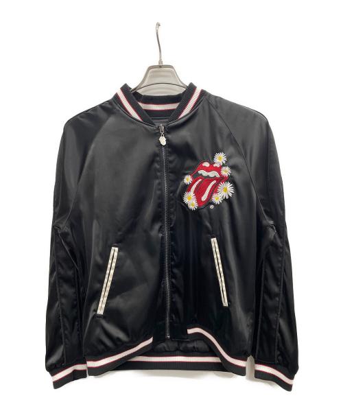 JACKROSE（ジャックローズ）JACKROSE (ジャックローズ) THE ROLLING STONES (ザ ローリングストーンズ) リバーシブルブルゾン ブラック サイズ:5の古着・服飾アイテム