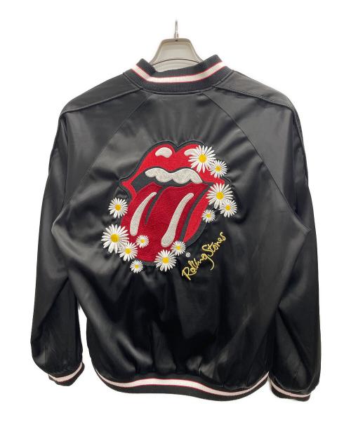JACKROSE（ジャックローズ）JACKROSE (ジャックローズ) THE ROLLING STONES (ザ ローリングストーンズ) リバーシブルブルゾン ブラック サイズ:5の古着・服飾アイテム