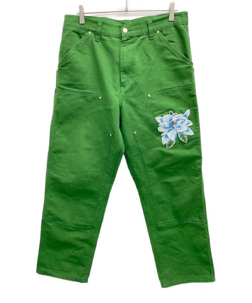 CarHartt（カーハート）CarHartt (カーハート) AWAKE (アウェイク) ダブルニーパンツ グリーン サイズ:Mの古着・服飾アイテム