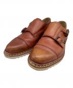 PARABOOTパラブーツ）の古着「ダブルモンクストラップシューズ」｜ブラウン