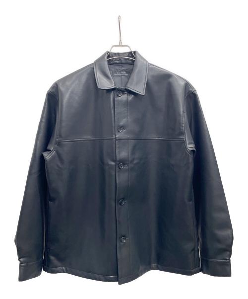 nano・universe（ナノ・ユニバース）nano・universe (ナノ・ユニバース) フェイクレザージャケット ブラック サイズ:Lの古着・服飾アイテム