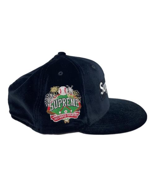 New Era（ニューエラ）New Era (ニューエラ) SUPREME (シュプリーム) ベロアキャップ ブラックの古着・服飾アイテム