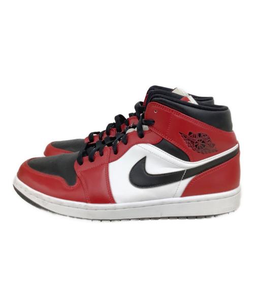 NIKE（ナイキ）NIKE (ナイキ) AIR JORDAN 1 MID CHICAGO BLACK TOE black/blk-gym red レッド×ホワイト サイズ:US10.5の古着・服飾アイテム