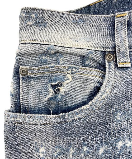 DOLCE & GABBANA（ドルチェ＆ガッバーナ）DOLCE & GABBANA (ドルチェ＆ガッバーナ) クラッシュリペアデニムパンツ インディゴ サイズ:54の古着・服飾アイテム