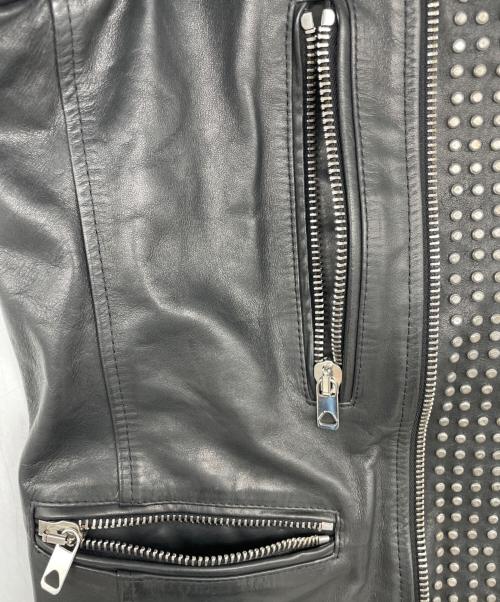 DIESEL Black Gold（ディーゼル ブラック ゴールド）DIESEL Black Gold (ディーゼル ブラック ゴールド) スパイクスタッズレザージャケット ブラック サイズ:50の古着・服飾アイテム