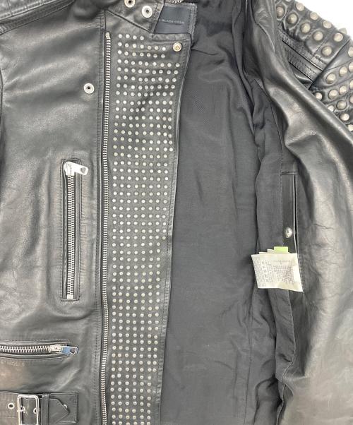 DIESEL Black Gold（ディーゼル ブラック ゴールド）DIESEL Black Gold (ディーゼル ブラック ゴールド) スパイクスタッズレザージャケット ブラック サイズ:50の古着・服飾アイテム