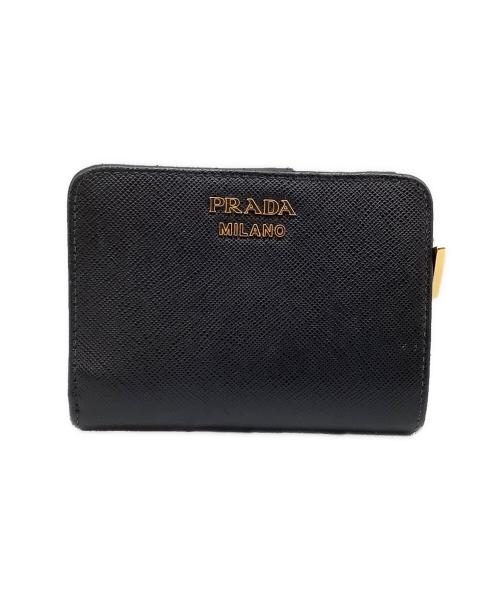 PRADA（プラダ）PRADA (プラダ) 2つ折り財布 ブラックの古着・服飾アイテム
