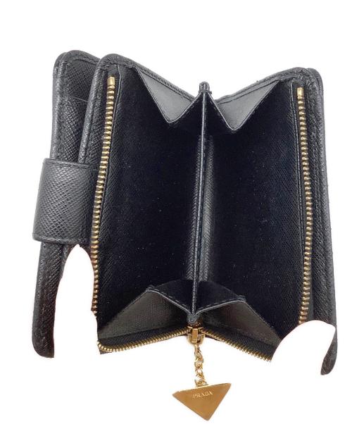 PRADA（プラダ）PRADA (プラダ) 2つ折り財布 ブラックの古着・服飾アイテム