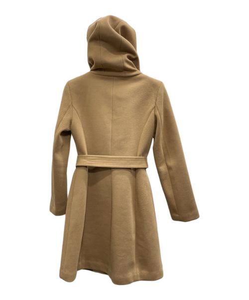 COLE HAAN（コールハーン）COLE HAAN (コールハーン) ベルテッド アシンメトリカル ジップ フロント ツイルコート ベージュ サイズ:6の古着・服飾アイテム