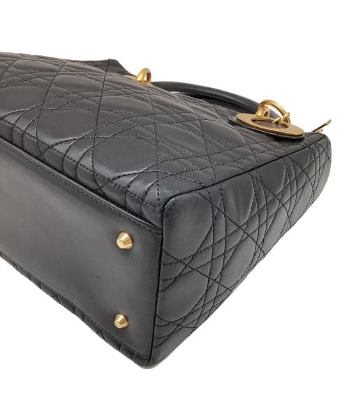 Christian Dior（クリスチャン ディオール）Christian Dior (クリスチャン ディオール) カナージュレディーディオール2WAYハンドバッグ ブラック サイズ:ミディアムの古着・服飾アイテム