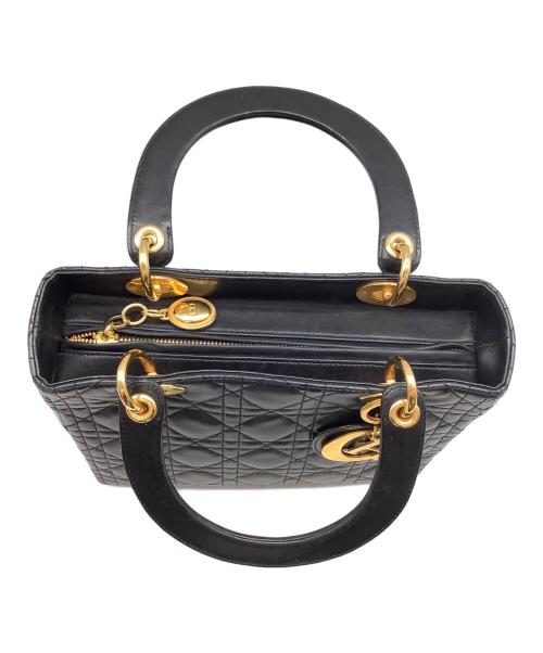 Christian Dior（クリスチャン ディオール）Christian Dior (クリスチャン ディオール) カナージュレディーディオール2WAYハンドバッグ ブラック サイズ:ミディアムの古着・服飾アイテム