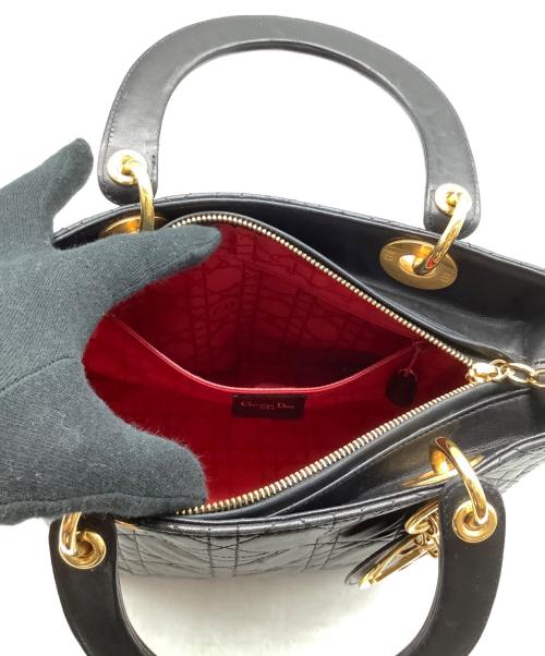 Christian Dior（クリスチャン ディオール）Christian Dior (クリスチャン ディオール) カナージュレディーディオール2WAYハンドバッグ ブラック サイズ:ミディアムの古着・服飾アイテム
