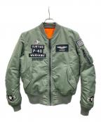 AVIREXアヴィレックス）の古着「MA-1ジャケット」｜カーキ