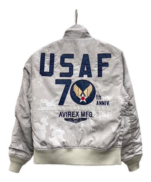 AVIREX（アヴィレックス）AVIREX (アヴィレックス) アメリカ空軍70周年記念タイプ MA-1ジャケット グレー サイズ:Mの古着・服飾アイテム