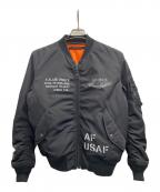 AVIREXアヴィレックス）の古着「MA-1ジャケット」｜ブラック