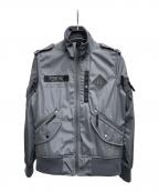 AVIREXアヴィレックス）の古着「ボンディングショートジャケット」｜グレー