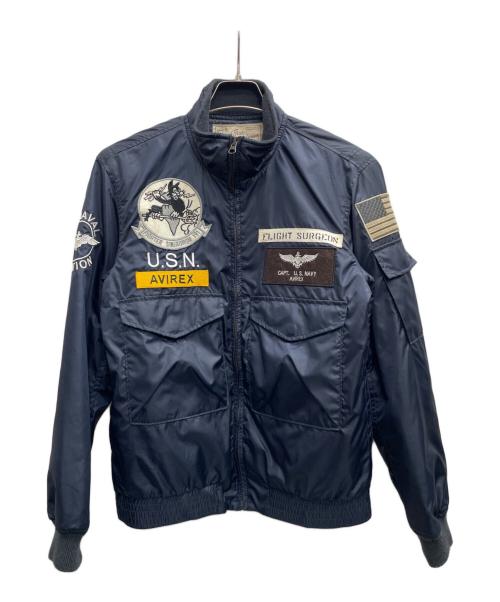 AVIREX（アヴィレックス）AVIREX (アヴィレックス) フライトジャケット ネイビー サイズ:Mの古着・服飾アイテム