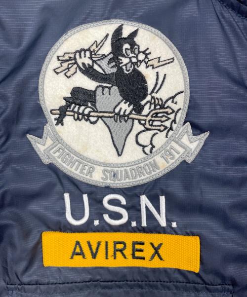AVIREX（アヴィレックス）AVIREX (アヴィレックス) フライトジャケット ネイビー サイズ:Mの古着・服飾アイテム