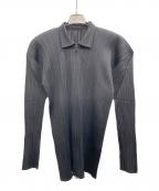 PLEATS PLEASEプリーツプリーズ）の古着「プリーツジップアップジャケット」｜ブラック