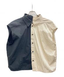 MM6 Maison Margiela（エムエムシックスメゾンマルジェラ）の古着「Bicolor shirt」｜ブラック×ベージュ