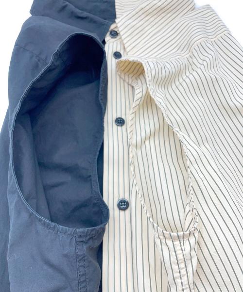 MM6 Maison Margiela（エムエムシックスメゾンマルジェラ）MM6 Maison Margiela (エムエムシックスメゾンマルジェラ) Bicolor shirt ブラック×ベージュ サイズ:42の古着・服飾アイテム