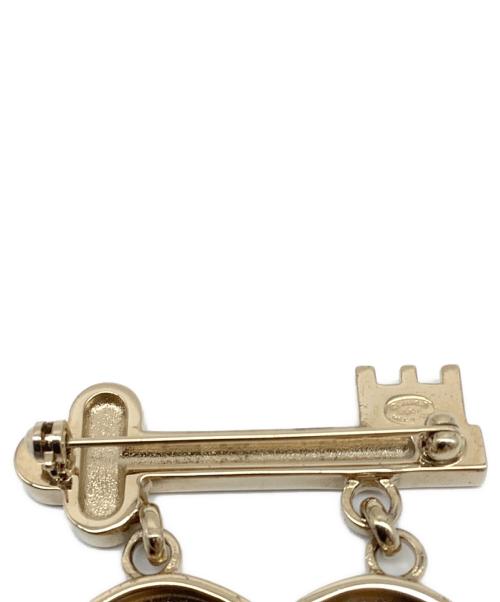 CHANEL（シャネル）CHANEL (シャネル) ハートロックブローチ ゴールド×ピンクの古着・服飾アイテム