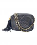 CHANELシャネル）の古着「フリンジチェーンショルダー」｜ブラック