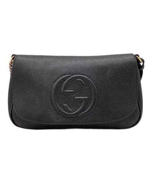 GUCCI（グッチ）GUCCI (グッチ) チェーンショルダーバッグ ブラックの古着・服飾アイテム