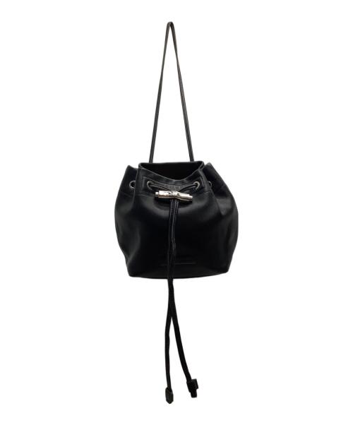 LONGCHAMP（ロンシャン）LONGCHAMP (ロンシャン) 巾着ショルダーバッグ ブラックの古着・服飾アイテム