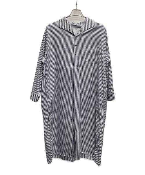 ticca（ティッカ）ticca (ティッカ) 長袖ワンピース ホワイト×ネイビー サイズ:Fの古着・服飾アイテム