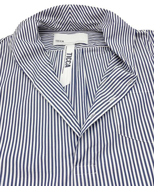 ticca（ティッカ）ticca (ティッカ) 長袖ワンピース ホワイト×ネイビー サイズ:Fの古着・服飾アイテム