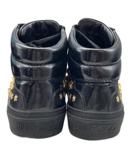JIMMY CHOO（ジミーチュウ）JIMMY CHOO (ジミーチュウ) スタッズハイカットスニーカー ブラック サイズ:42の古着・服飾アイテム