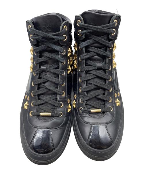 JIMMY CHOO（ジミーチュウ）JIMMY CHOO (ジミーチュウ) スタッズハイカットスニーカー ブラック サイズ:42の古着・服飾アイテム