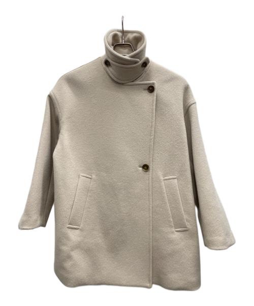 JOURNAL STANDARD（ジャーナルスタンダード）JOURNAL STANDARD (ジャーナルスタンダード) ウールアンゴラバルカラーミドル コート アイボリー サイズ:38の古着・服飾アイテム