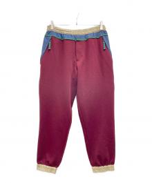 kolor/BEACON（カラービーコン）の古着「トラックパンツ」｜レッド×ベージュ×ブルー