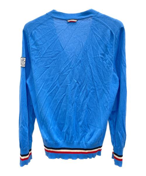 MONCLER（モンクレール）MONCLER (モンクレール) Vネックカーディガン スカイブルー サイズ:Ｌの古着・服飾アイテム