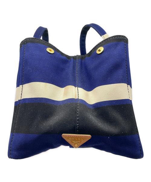 PRADA（プラダ）PRADA (プラダ) トートバッグ ブルー×ブラックの古着・服飾アイテム