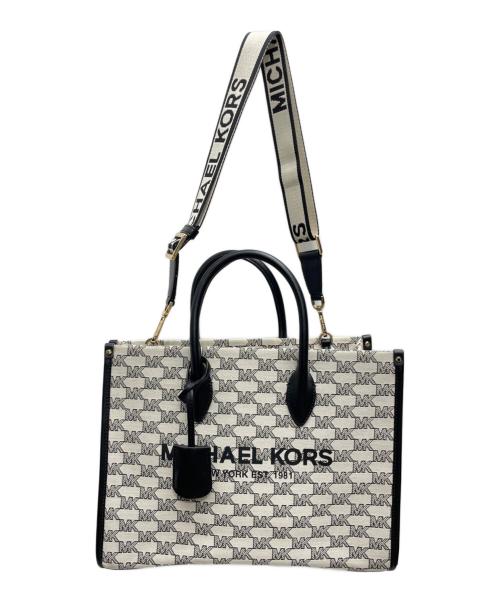 MICHAEL KORS（マイケル・コース）MICHAEL KORS (マイケル・コース) 2WAYバッグ ブラック×アイボリーの古着・服飾アイテム