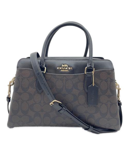 COACH（コーチ）COACH (コーチ) ダーシー キャリーオール・シグネチャー2WAYバッグ ブラウンの古着・服飾アイテム