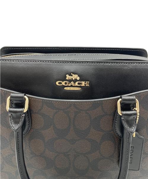 COACH（コーチ）COACH (コーチ) ダーシー キャリーオール・シグネチャー2WAYバッグ ブラウンの古着・服飾アイテム