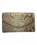 不明フメイ）の古着「財布　パイソン　ヘビ革」｜ベージュ