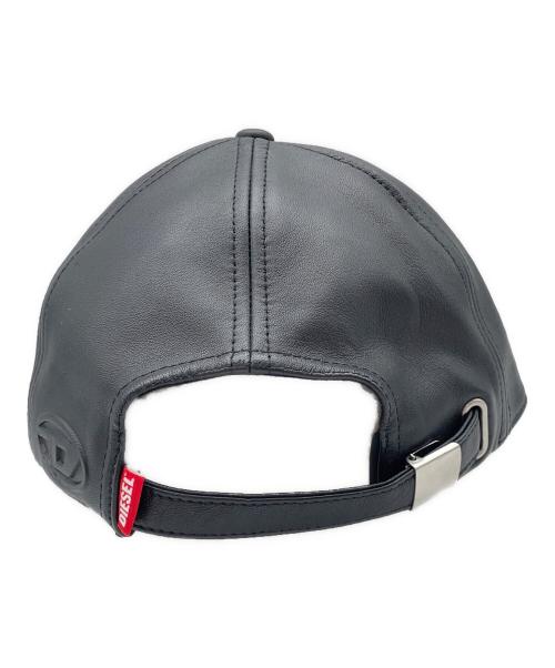 DIESEL（ディーゼル）DIESEL (ディーゼル) レザーキャップ ブラックの古着・服飾アイテム