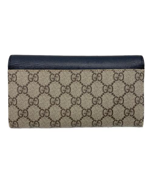 GUCCI（グッチ）GUCCI (グッチ) GGスプリーム コンチネンタルウォレット ベージュ×ブラックの古着・服飾アイテム