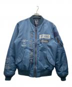 AVIREXアヴィレックス）の古着「REFLECT STENCIL MA-1 FLIGHT JACKET」｜ネイビー