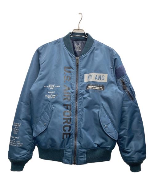 AVIREX（アヴィレックス）AVIREX (アヴィレックス) REFLECT STENCIL MA-1 FLIGHT JACKET ネイビー サイズ:XLの古着・服飾アイテム