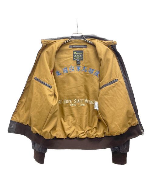 Willis&Geiger（ウィルスガイガー）Willis&Geiger (ウィルスガイガー) A-2フライトジャケット ブラウン サイズ:XLの古着・服飾アイテム