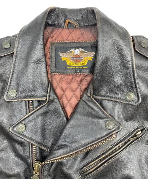 HARLEY-DAVIDSON（ハーレーダビッドソン）HARLEY-DAVIDSON (ハーレーダビッドソン) ライダースジャケット ブラック サイズ:Sの古着・服飾アイテム